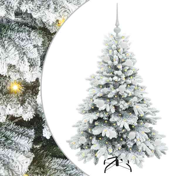 vidaXL Tehisj&otilde;ulupuu koos 150 LED-iga Valge 120 cm PE ja PVC