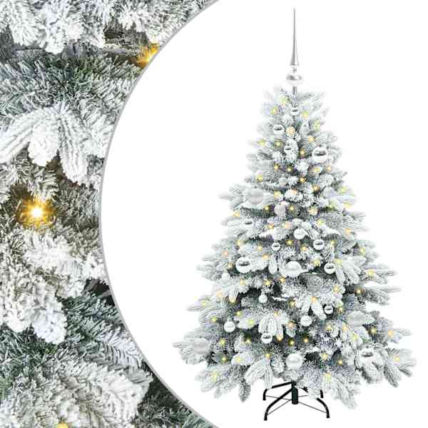 vidaXL Tehisj&otilde;ulupuu koos 150 LED-iga Valge 120 cm PE ja PVC