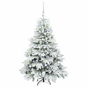 Umělý vánoční stromeček s 150 LED diodami Bílá 120 cm PE a PVC - obrázek 3