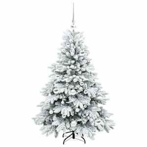 Umělý vánoční stromeček s 150 LED diodami Bílá 120 cm PE a PVC - obrázek 4