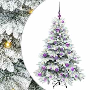 vidaXL Tehisj&otilde;ulupuu koos 150 LED-iga Valge 120 cm PE ja PVC