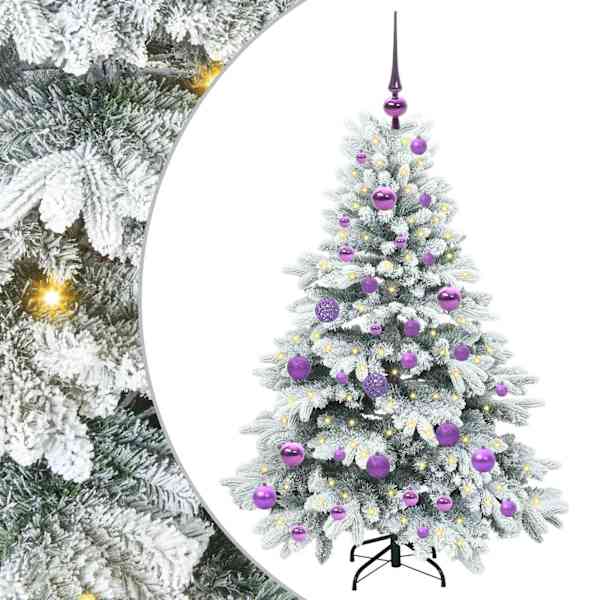 vidaXL Tehisj&otilde;ulupuu koos 150 LED-iga Valge 120 cm PE ja PVC