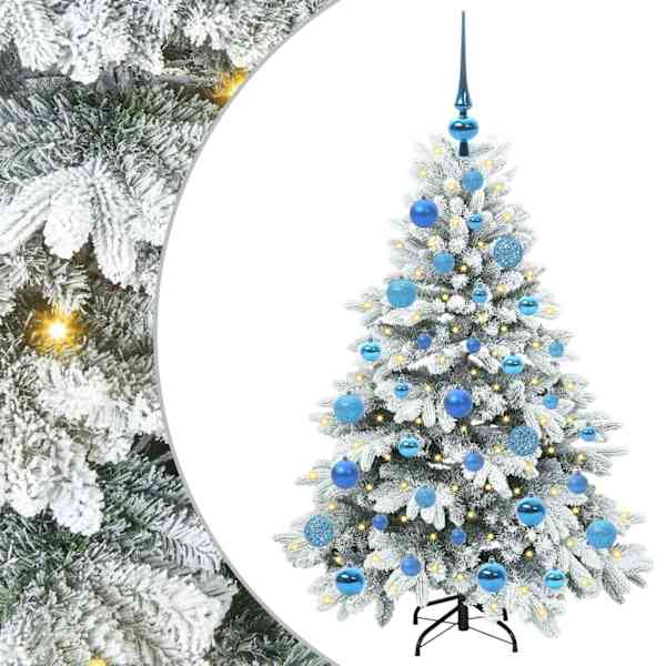 vidaXL Tehisj&otilde;ulupuu koos 150 LED-iga Valge 120 cm PE ja PVC