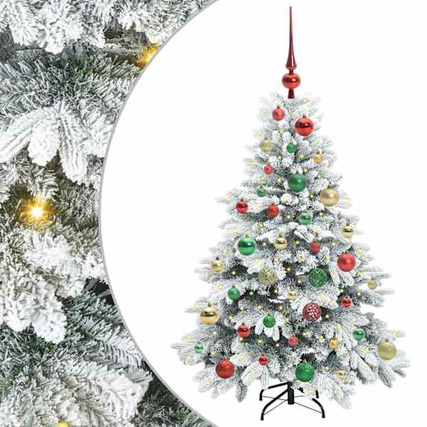 vidaXL Tehisj&otilde;ulupuu koos 150 LED-iga Valge 120 cm PE ja PVC