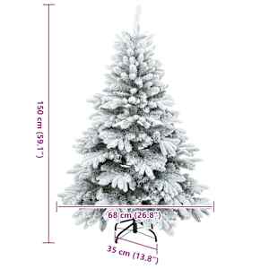 Umělý vánoční stromeček s 150 LED diodami Bílá 150 cm PE a PVC - obrázek 19