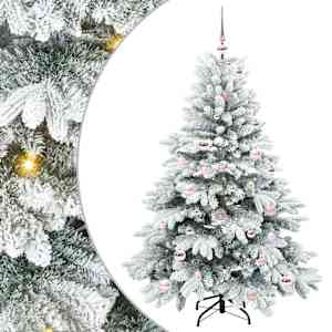 Umělý vánoční stromeček s 150 LED diodami Bílá 150 cm PE a PVC - obrázek 1
