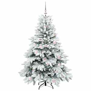 Umělý vánoční stromeček s 150 LED diodami Bílá 150 cm PE a PVC - obrázek 2