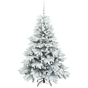 Umělý vánoční stromeček s 150 LED diodami Bílá 150 cm PE a PVC - obrázek 4