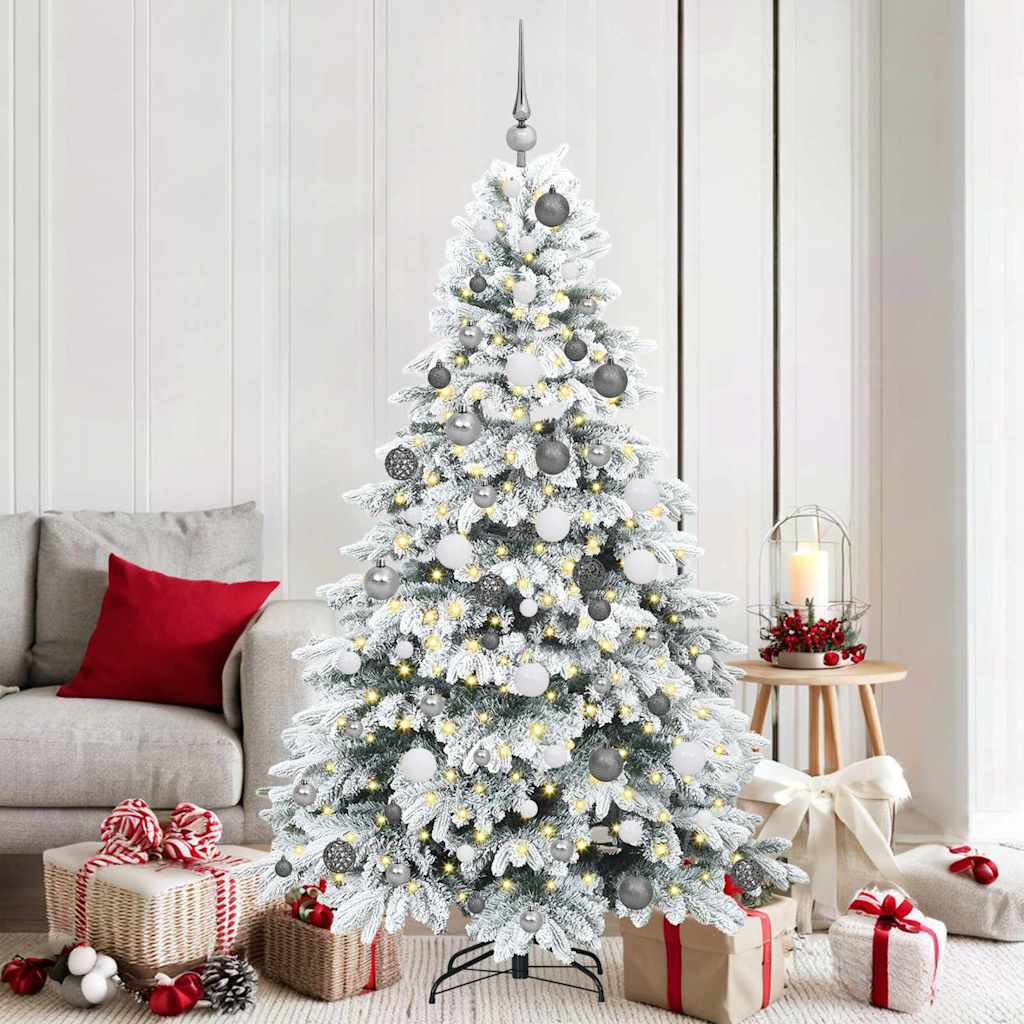 Sapin de Noël artificiel avec 300 LED Vert 180 cm PE et PVC