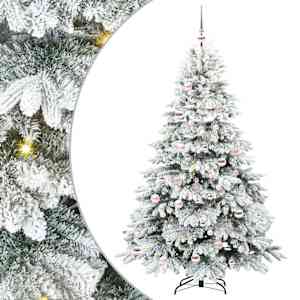 Umělý vánoční stromeček s 300 LED diodami Bílá 180 cm PE a PVC - obrázek 2