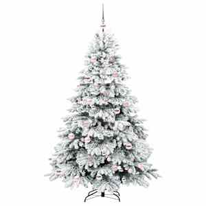 Umělý vánoční stromeček s 300 LED diodami Bílá 180 cm PE a PVC - obrázek 4