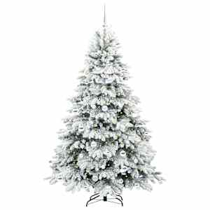 Umělý vánoční stromeček s 300 LED diodami Bílá 180 cm PE a PVC - obrázek 3