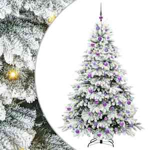 Umělý vánoční stromeček s 300 LED diodami Bílá 180 cm PE a PVC - obrázek 2