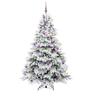Umělý vánoční stromeček s 300 LED diodami Bílá 180 cm PE a PVC - obrázek 3