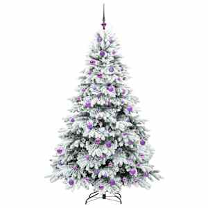 Umělý vánoční stromeček s 300 LED diodami Bílá 180 cm PE a PVC - obrázek 4