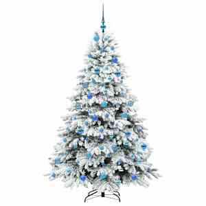 Umělý vánoční stromeček s 300 LED diodami Bílá 180 cm PE a PVC - obrázek 4