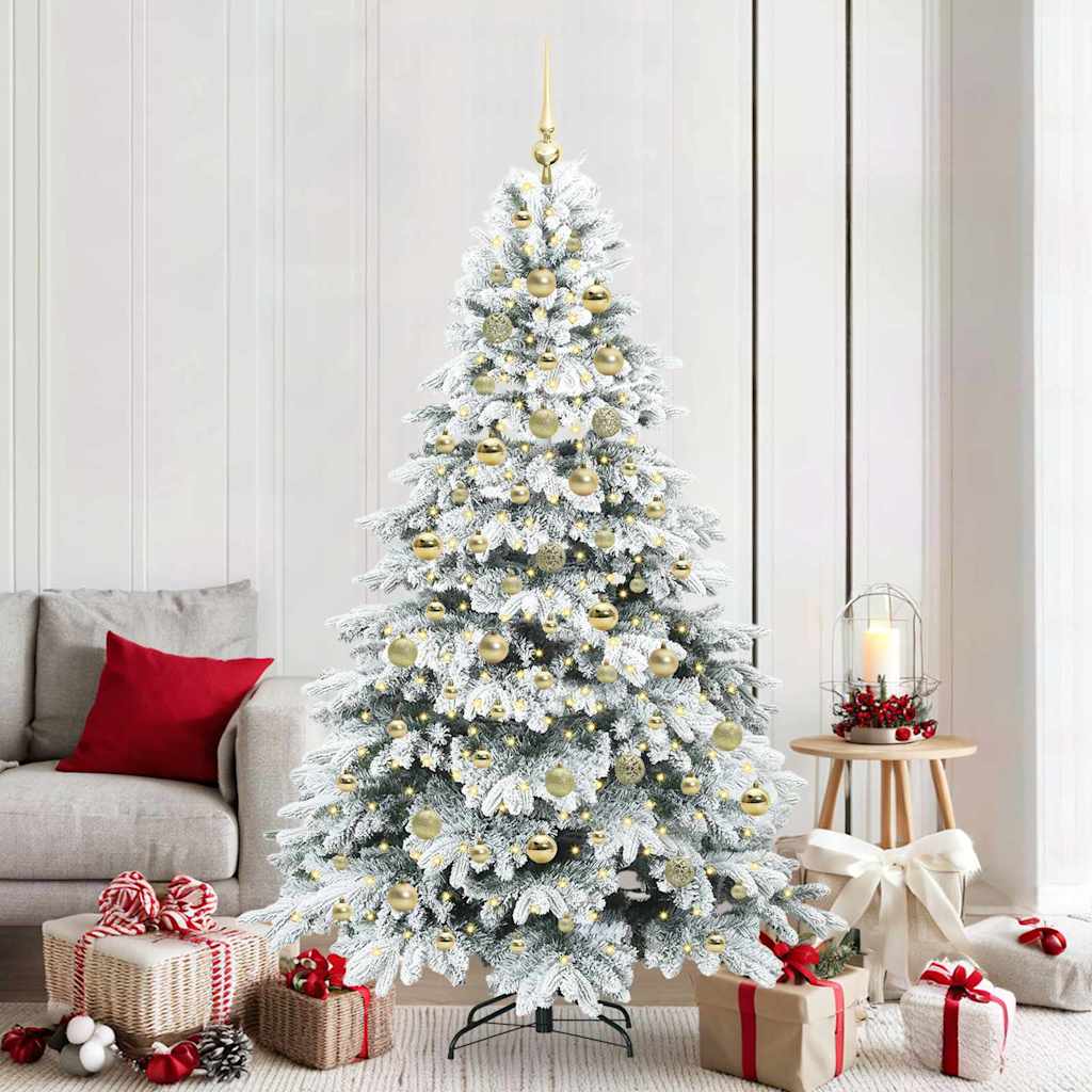 Sapin de Noël artificiel avec 300 LED Vert 210 cm PE et PVC