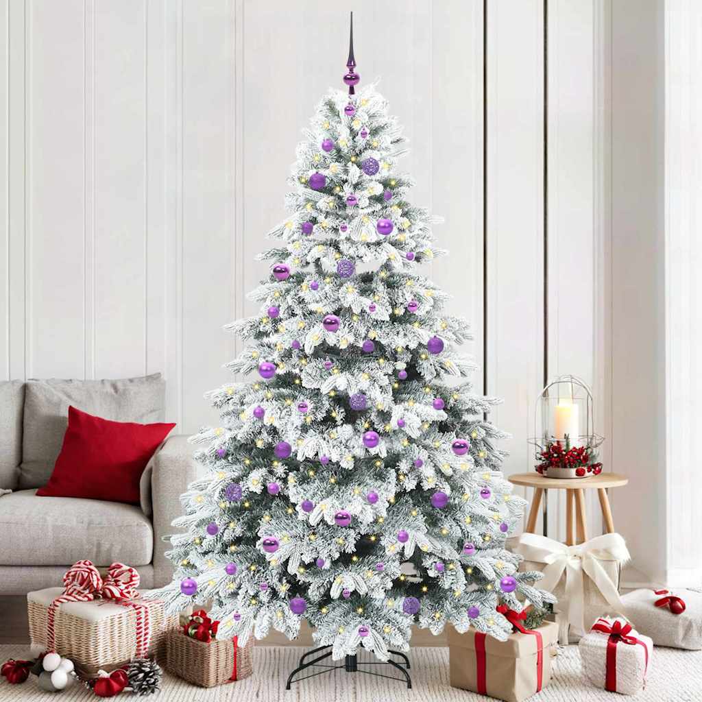Sapin de Noël artificiel avec 300 LED Vert 210 cm PE et PVC