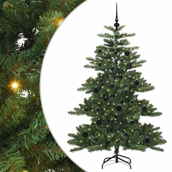 vidaXL Kunstlik kokkupandav j&otilde;ulupuu Roheline 150 cm PVC ja teras