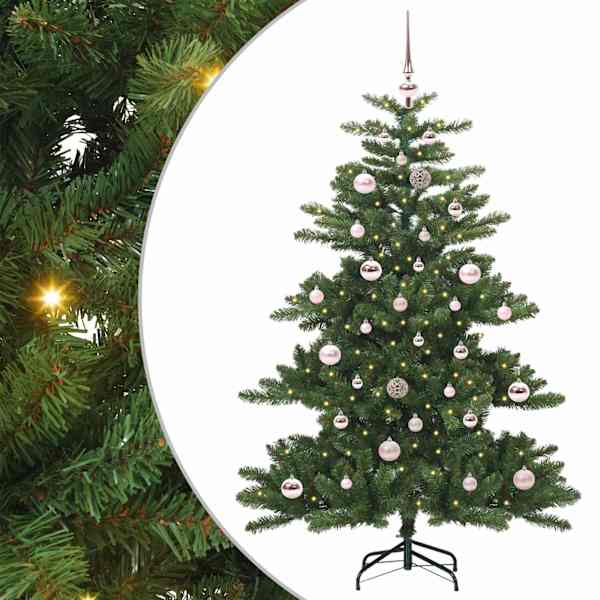 vidaXL Kunstlik kokkupandav j&otilde;ulupuu Roheline 150 cm PVC ja teras