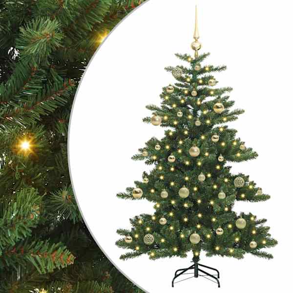 vidaXL Kunstlik kokkupandav j&otilde;ulupuu Roheline 150 cm PVC ja teras