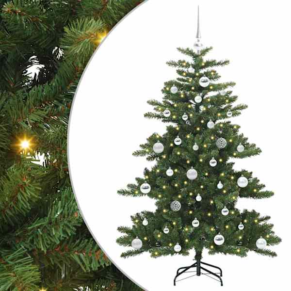 vidaXL Kunstlik kokkupandav j&otilde;ulupuu Roheline 150 cm PVC ja teras