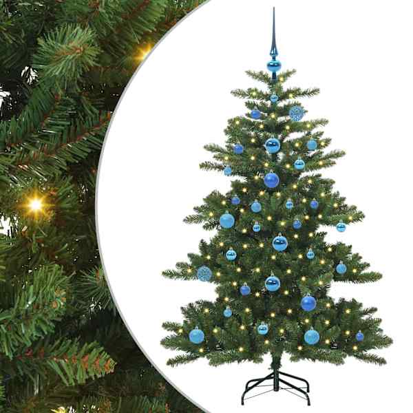 vidaXL Kunstlik kokkupandav j&otilde;ulupuu Roheline 150 cm PVC ja teras