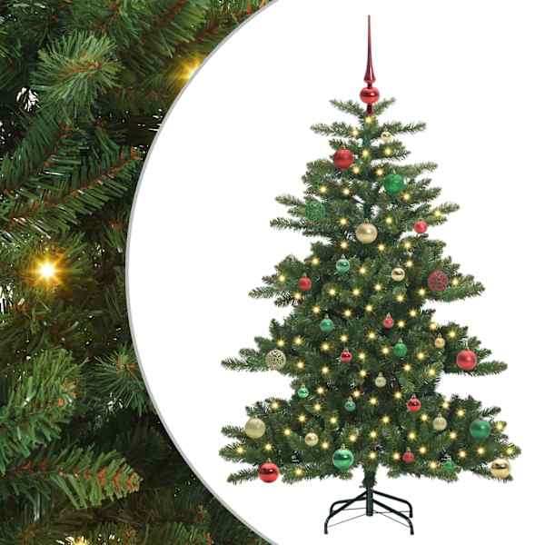 vidaXL Kunstlik kokkupandav j&otilde;ulupuu Roheline 150 cm PVC ja teras