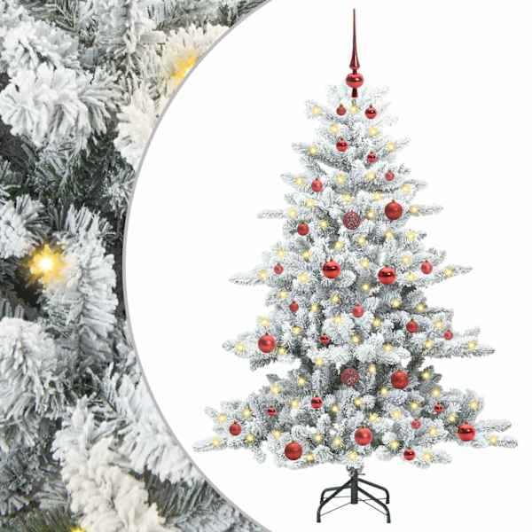 vidaXL Kunstlik kokkupandav j&otilde;ulupuu Valge 150 cm PVC ja teras