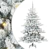 vidaXL Kunstlik kokkupandav j&otilde;ulupuu Valge 150 cm PVC ja teras
