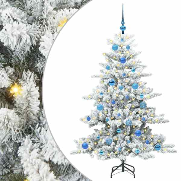 vidaXL Kunstlik kokkupandav j&otilde;ulupuu Valge 150 cm PVC ja teras