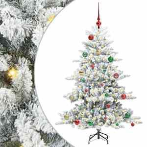 vidaXL Kunstlik kokkupandav j&otilde;ulupuu Valge 150 cm PVC ja teras