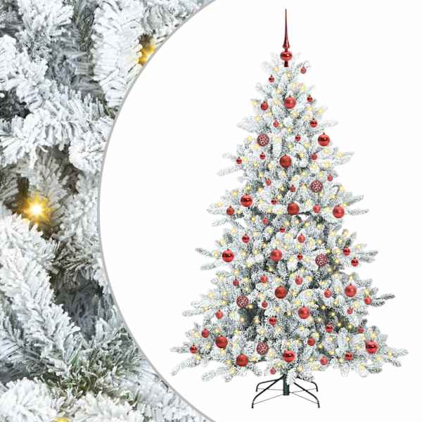 vidaXL Kunstlik kokkupandav j&otilde;ulupuu Valge 180 cm PVC ja teras