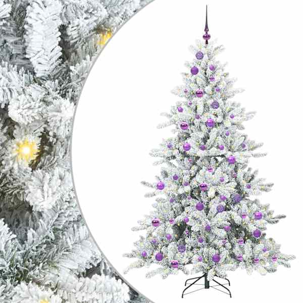 vidaXL Kunstlik kokkupandav j&otilde;ulupuu Valge 180 cm PVC ja teras