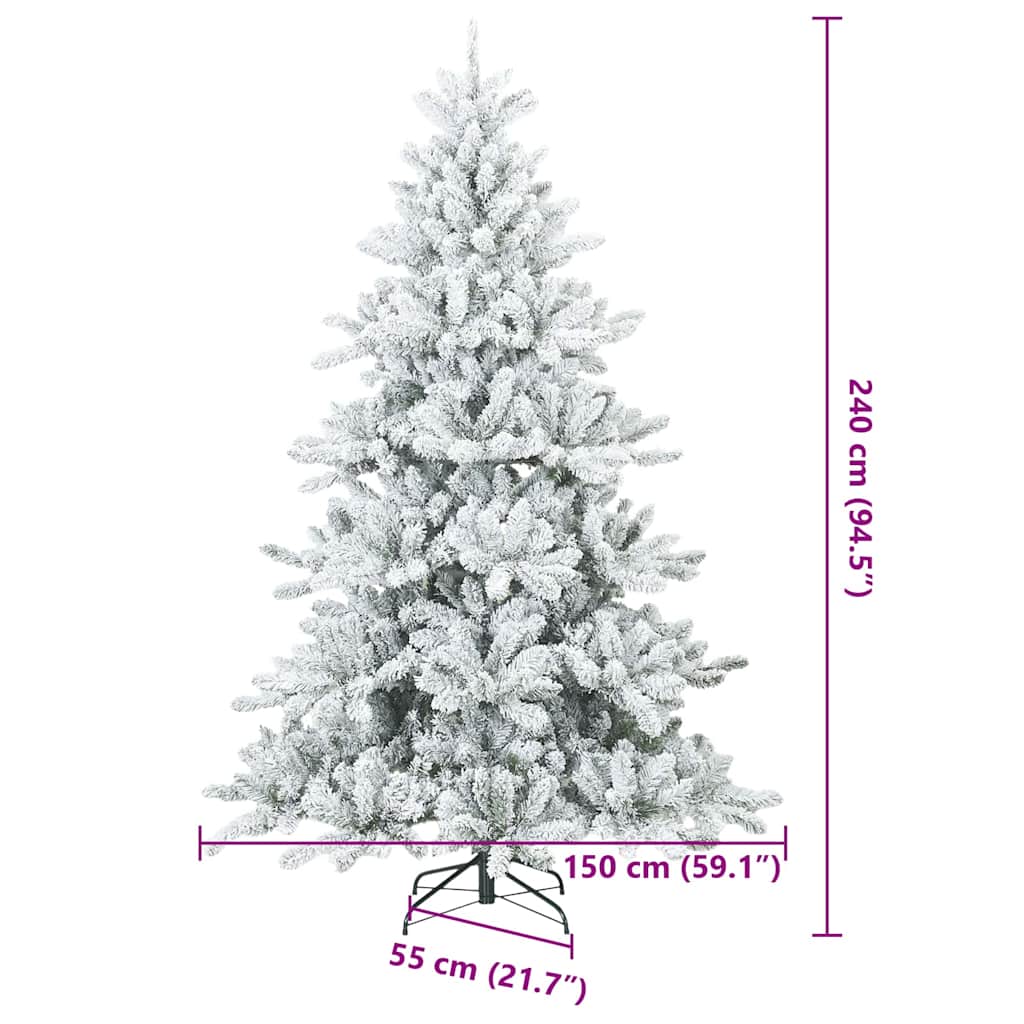 Umetno Zložljivo Božično Drevo Bela 240 cm PVC in jeklo