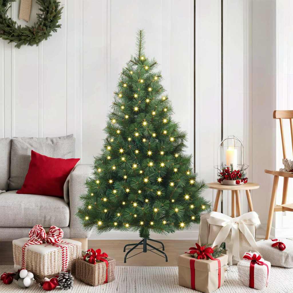 Sapin de Noël artificiel avec 150 LED Vert 120 cm PE et PVC