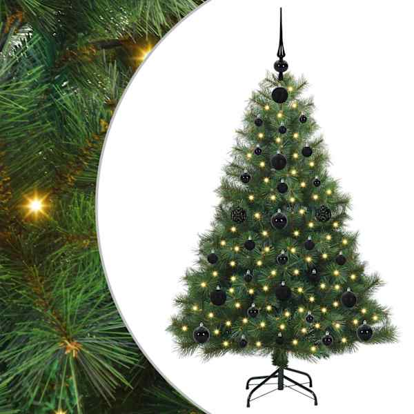 vidaXL Tehisj&otilde;ulupuu koos 150 LED-iga Roheline 120 cm PE ja PVC