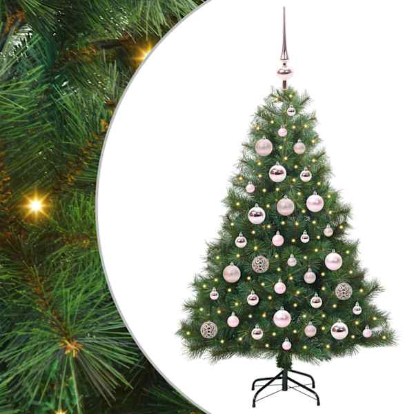 vidaXL Tehisj&otilde;ulupuu koos 150 LED-iga Roheline 120 cm PE ja PVC