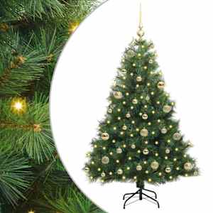 vidaXL Tehisj&otilde;ulupuu koos 150 LED-iga Roheline 120 cm PE ja PVC