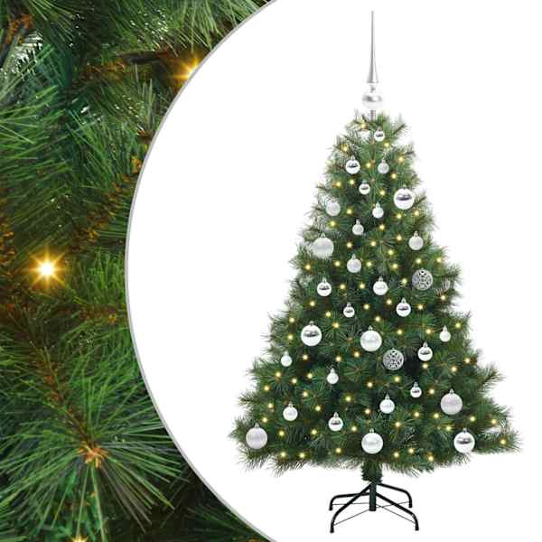 vidaXL Tehisj&otilde;ulupuu koos 150 LED-iga Roheline 120 cm PE ja PVC