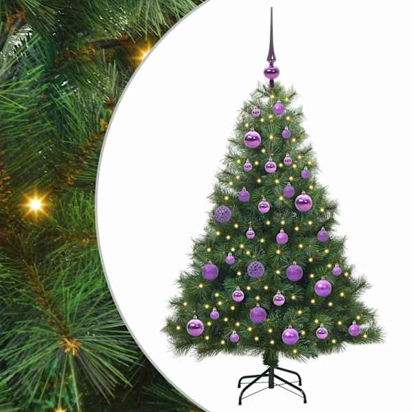vidaXL Tehisj&otilde;ulupuu koos 150 LED-iga Roheline 120 cm PE ja PVC