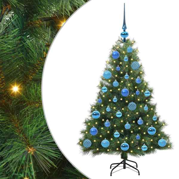 vidaXL Tehisj&otilde;ulupuu koos 150 LED-iga Roheline 120 cm PE ja PVC
