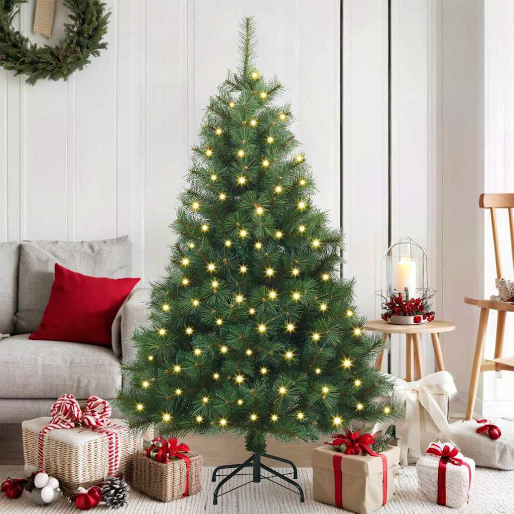 Sapin de Noël artificiel avec 150 LED Vert 150 cm PE et PVC