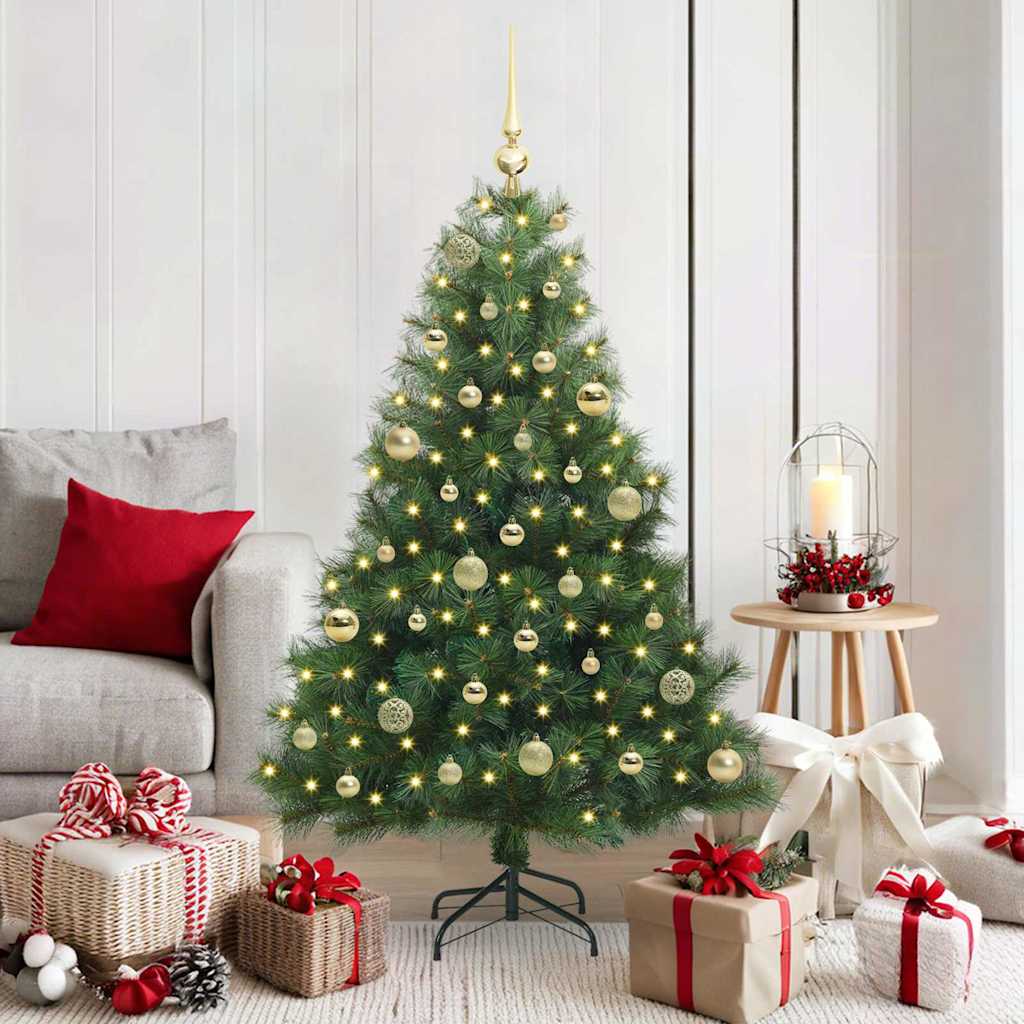 Sapin de Noël artificiel avec 150 LED Vert 150 cm PE et PVC