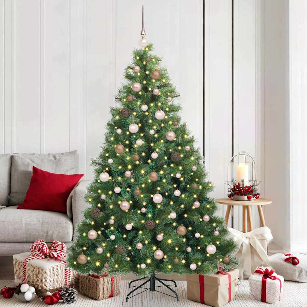 Sapin de Noël artificiel avec 300 LED Vert 180 cm PE et PVC