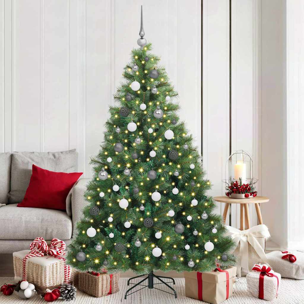 Sapin de Noël artificiel avec 300 LED Vert 180 cm PE et PVC