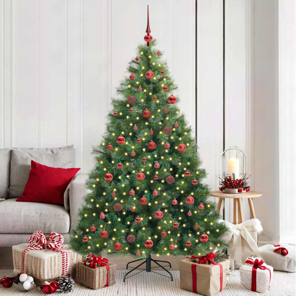 Sapin de Noël artificiel avec 300 LED Vert 180 cm PE et PVC
