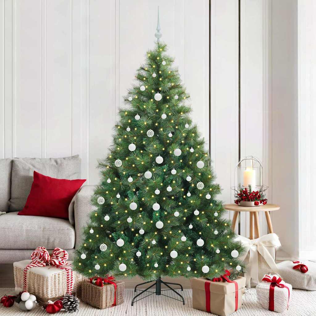 Sapin de Noël artificiel avec 300 LED Vert 180 cm PE et PVC