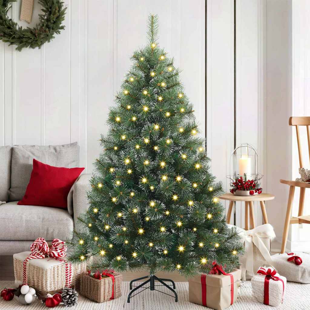 Sapin de Noël artificiel avec 150 LED Vert 150 cm PE et PVC