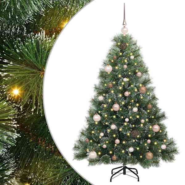 vidaXL Tehisj&otilde;ulupuu koos 150 LED-iga Roheline 150 cm PE ja PVC
